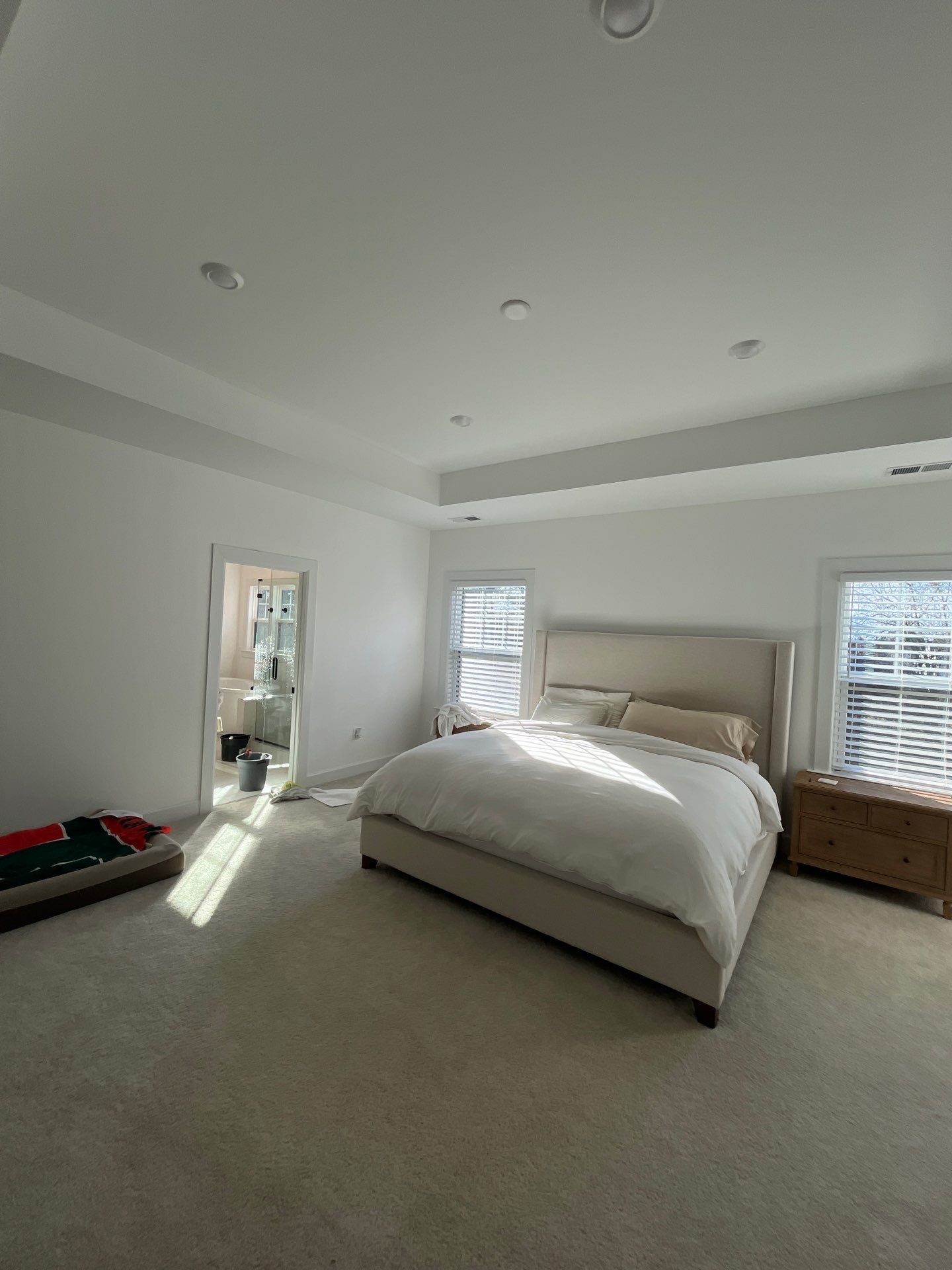 Soft Blue-Gray Bedroom & Bright Bath — Interior Painting in Cornell Road • Newtown, PA 2 Interior painting carol rd newtown